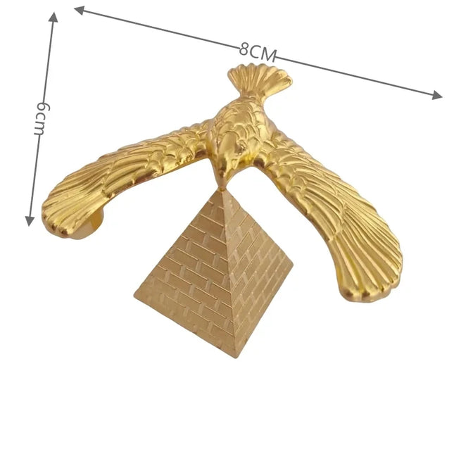 Balance Bird Metal Eagle Toy Gravity with Pyramid Combination Set Children Physical Science Adults Office Desktop Toy Gifts