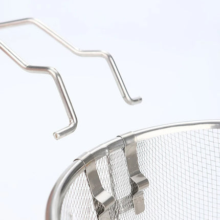 French Chip Frying Strainer Basket Stainless Steel Deep Fry Basket Kitchen Round Fryer Wire Mesh With Handle Wire Colander Nets