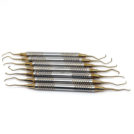 7Pcs Dental Scaler Periodontal Gracey Curettes Set for Subgingival Calculus Removal and Bone Contouring Hand Instruments