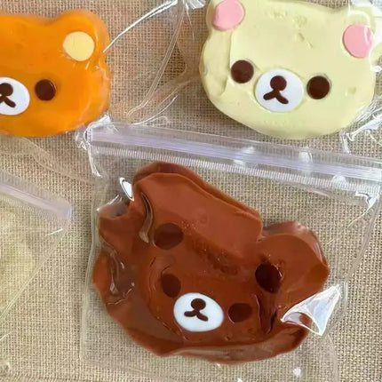 Little Red Book Viral Rilakkuma Bear Head Squishy Stress Relief Toy Food Grade Silicone Slow Rebound Creamy Feel For Kids Adults
