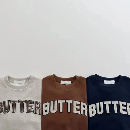 2024 Autumn New Infant Long Sleeve Pullover Baby Letter Print Top Clothes Children Casual Sweatshirt Toddler Boy Girl Outerwears