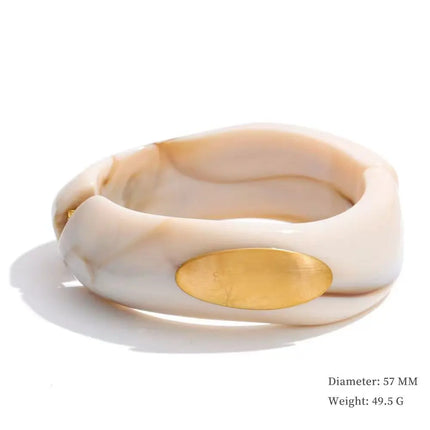 Yhpup 57/61/62mm Acrylic Resin Thick Bracelet Bangle Waterproof Statement Fashion Summer 2026 Wrist Jewelry