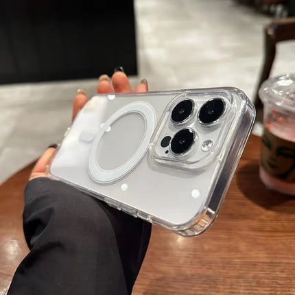 Original Transparent For Magsafe Wireless Charge Magnetic Case for iPhone 17AIr 16 15 14 13 12 11 Pro Max 7 8 Plus Acrylic Cover