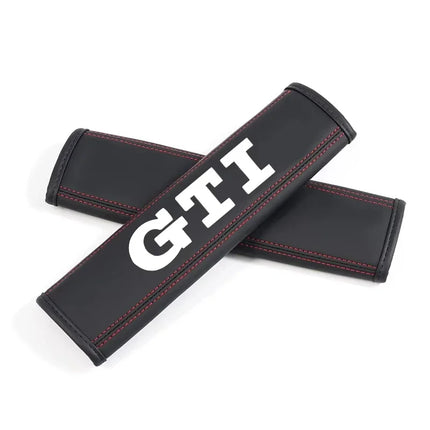 2Pcs Leather Seat Belt Shoulder Cover Protection Pads for VW Volkswagen GTI Polo CC Golf Passat Tiguan Touareg Taigo Caddy Jetta