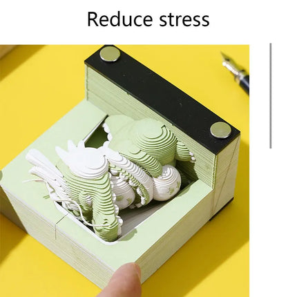 3D Notepad Cute Bunny 3D Memo Pad Animal Sticky Note Art Notes Block Office Accessories Birthday Gifts For Kids Friends