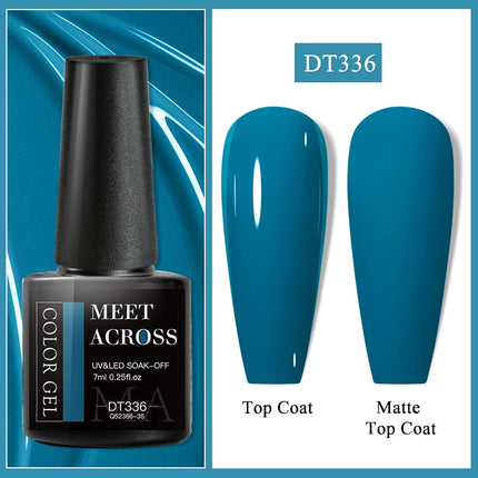 MEET ACROSS 7ml Rubber Base Gel Glitter Nude Pink White 2 In 1 Gel Nail Polish Nail Art Varnish For Nails Winter Autumn Manicure
