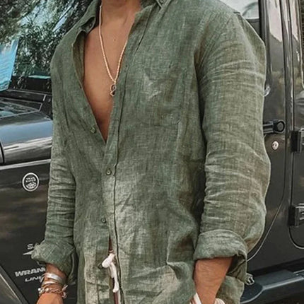 Men's Shirt Long Sleeve Regular Fit Men Casual Oversized Loose Single Breasted Shirt Leisure Spring Summer Male Blouse Shirt
