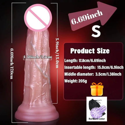 Realistic Anal Dildo Soft Huge Double-layer Silicone Penis Wearable Adult Standard for Women Panties Suction Cup Sex Toys 18+
