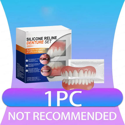 1pcs Complete Set of Silicone Dentures for Filling Gaps Between Deformed Teeth, Enhancing A Beautiful Smile Simple Easy To Use
