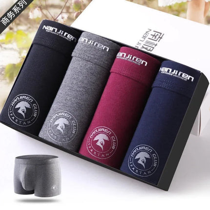 4 Pack Men's Plus Size Boxer Shorts Cotton Anti-Chafe Underwear  Big & Tall Breathable Loose Fit Elastic Waistband Boxers