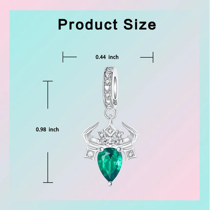 925 Sterling Silver January-December Birthday Stone Love Zircon Pendant Bead Fit Charms Necklace Bracelet Women Jewelry DIY Gift