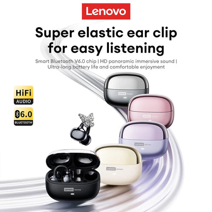 Lenovo LE302 OWS Wireless Earphones Low Latency HD Call Bluetooth HiFi Music Sport Fashion Earbuds Comfortable Ear Clip Headset