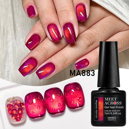 Grape Purple Cat Magnetic Gel Nail Polish Jelly Glass Beads Effect Magnetic Semi Permanent Soak Off UV Gel Varnish Nail Supplies