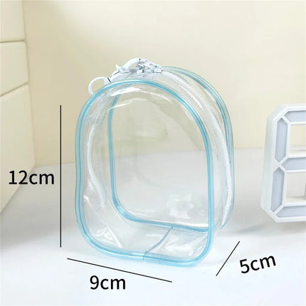 Portable Transparent PVC Mystery Box Keychain Square Zipper Storage Pouch Bag Pendant Anti Dust Waterproof Plush Dolls Toy Bag