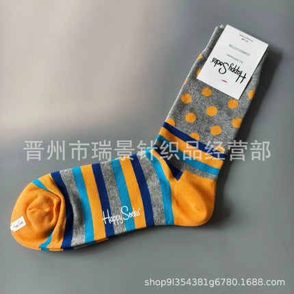 High Quality Fashionable Men's Mid-Calf Cotton Socks HappySocks New Arrival Suitable for All Seasons Swedish Design