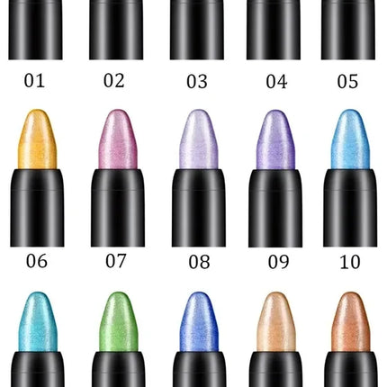 15 Colors Pearlescent Eyeshadow Pencil Waterproof Long Lasting Glitter Shimmer Eye Shadow Pen Eyeliner Stick Eyes Makeup Tools