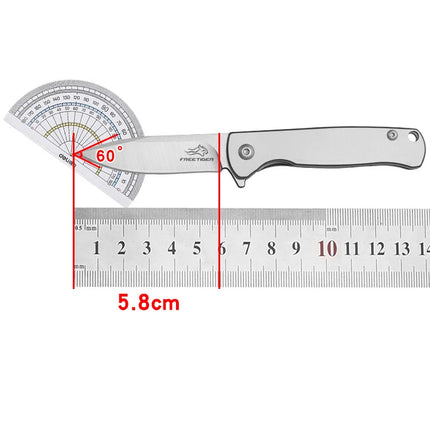 FREETIGER All Steel Pocket Knife D2 Blade 420 Stainless Steel Handle Fruit Keychain Pocket Tool Outdoor Camping Small EDC Knives