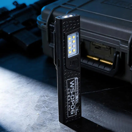 1/2Pcs Mini Portable Rechargeable LED Torch Light Waterproof Work Pocket Flashlight with Magnetic Grip Compact LED Flashlight
