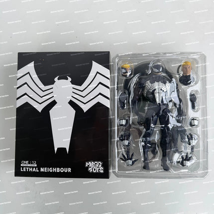 NEW Mess Toys Lethal Neighbor Venom Symbiotic Spider Man Messtoys Black Suit Spiderman Anime Action Figure Model Doll Gifts Toys