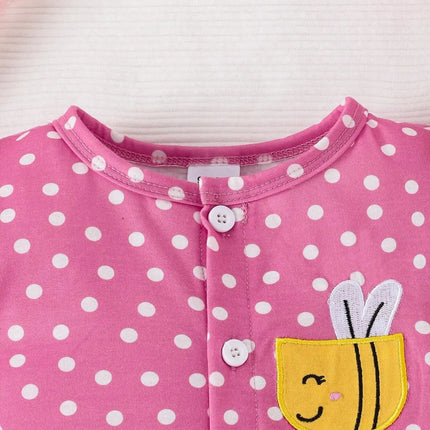Summer Baby Girls Cute Casual Comfortable Breathable Short Sleeve Shorts Jumpsuit Polka Dot Printed Pattern Newborn Baby