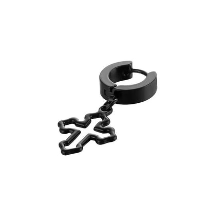 Classic Simple Cross Pendant Earrings Stainless Steel Fashion Vintage Geometric Stud Ear Jewelry Party Gifts For Women Men