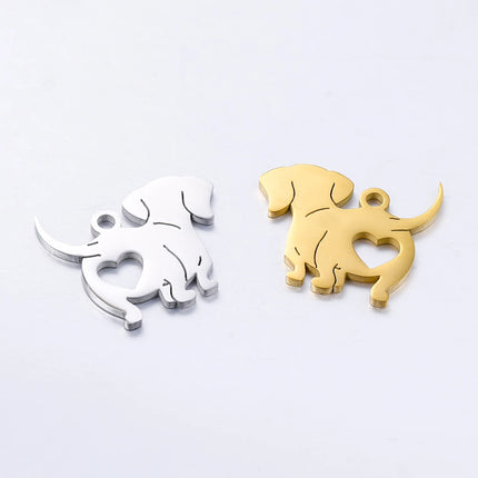 20pcs/lot 14*17mm Stainless Steel Lovely King Charles Hound Dog Charms Family Tewelry Pendants DIY Necklace Jewelry Making