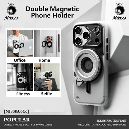 Aluminum alloy Magnetic Ring Phone Holder Ultra-thin strong magnetic N52 portable adjustable double-sided magnetic Phone Holder