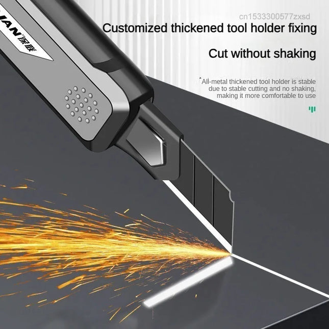 Baolian Utility Paper Cutters Knife Portable Pocket Box Cutter Retractable Paper 80MM Metal Blade DIY Sharp Knife Tools