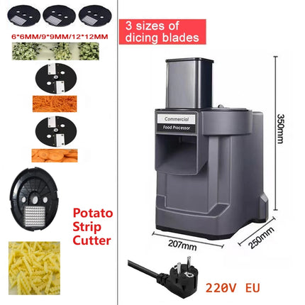 110V/220V Commercial Vegetable Chopper 3 in1 Multifunctional Electric Cutting Machine Carrot Potato Slice Shred Diced Processor