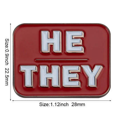 Pronouns Enamel Pins THEY THEM  SHE HER HE HIM Lapel Pins Badges Brooches