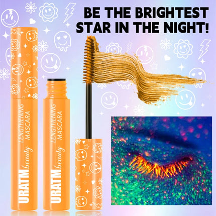 Colorful UV Mascara,Long-lasting Neon Mascara Curling Mascara Glow-in-the-Dark Eyelash Eye Makeup Club Parties Makeup Cosmetics