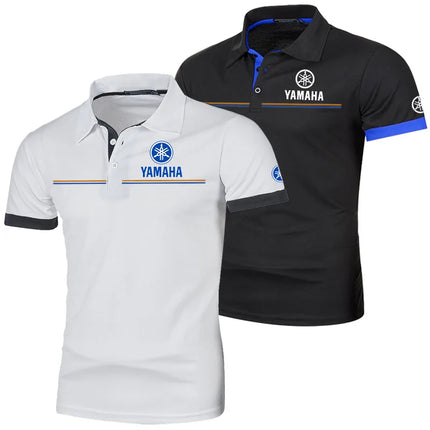 Yamaha Men's Polo Shirt Short Sleeve T-Shirt Casual Fashionable Patchwork Breathable and Comfortable Polo Shirt for Men Summer