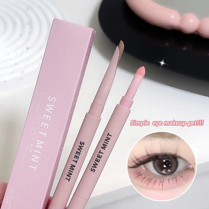 Double Head Lying Silkworm Pen Waterproof Lasting Matte Pearl Fine Brightening Shadow Pen Under Eyelid Outline Eyeshadow Pencil