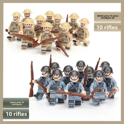 Building blocks World War II soldier figures, marine humanoid dolls educational toys mini figures birthday gifts cartoon figures