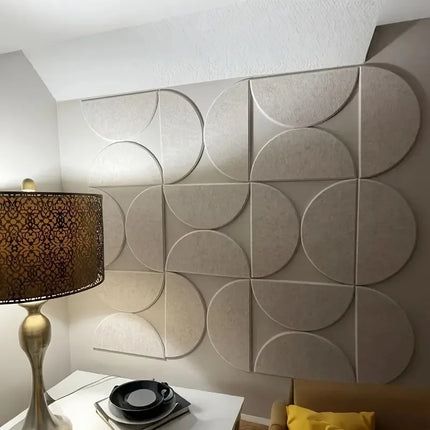Decorative Bulletin Board Felt Wall Tiles Semi-Circle Self-adhesive Wall Stickers with Removable for DIY Home Office Decoration
