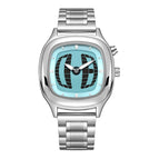 Square Silver Blue