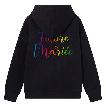 French Girls Single Farewell Hoodies Ideal Bachelorette EVJF Gift for Bride & Bridesmaids Streetwear Pullovers for Wedding Party