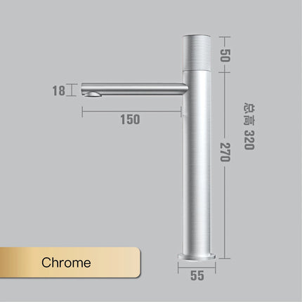 Brass Black Bathroom Faucet Round Hand Washing Toilet Table Under High-End Hotel Hot and Cold Faucet