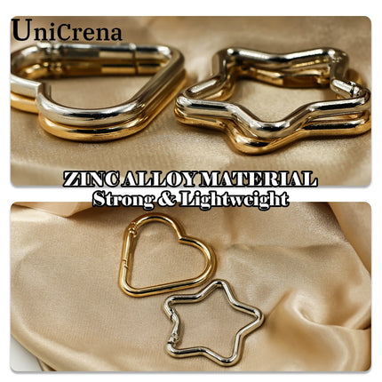 UniCrena Heart Carabiner Clip 4Pcs Spring Snap Hook Carabiner Keychain Ring Clip for Backpack Keys Travel Camping, Bulk Supplies
