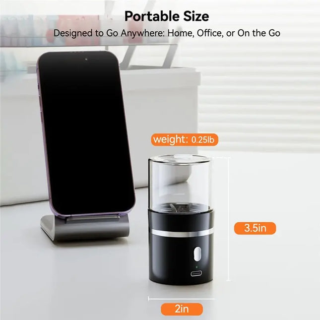 ABBK-Portable Cordless Electric Pill Crusher-Fine Powder Grinding Function-Easily Crush Pills For Travel Grinder