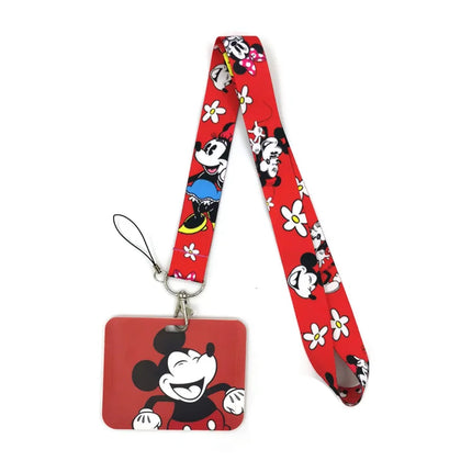 Mickey mouse Neck Keychain Necklace Webbings Ribbons Anime Cartoon Neck Strap Lanyard ID badge Holder Keychain Lanyards kids