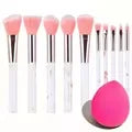 10pcs Makeup Brushes Set Foundation Blush Powder Eyeshadow Professiona Blending Cosmetic Full Set Soft Fluffy Female Makeup Tool