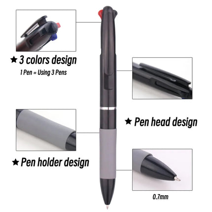 3 in 1 Red/Black/Blue Ink Color 0.7mm Student Ballpoint Pens Ball Point Writing Stationery Fine School Supplies Pencils Office