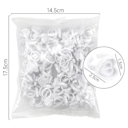 Wholesale 100Pcs Disposable Eyelash Glue Fan Cup Rings Holder Container Tattoo Pigment Eyelash Extension Tools Lash Supplies