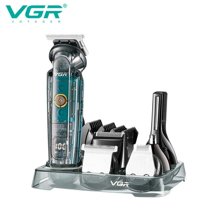 VGR 102 6-in-1 high-end men's hair clipper professional shaver oil head carving electric pusher nose hair trimmer hair remover