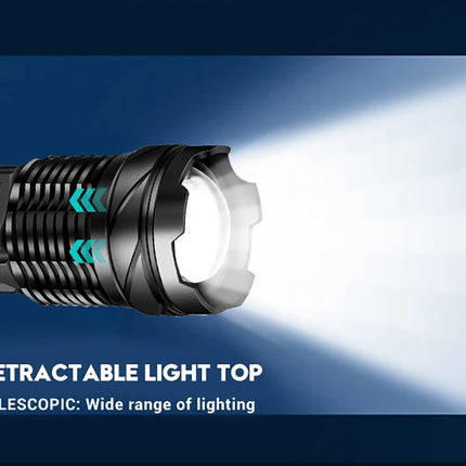 A76 Super Bright Rechargeable Flashlight with Clip -Portable Powerful Illumination for Outdoor Adventure, Emergency & Daily Use