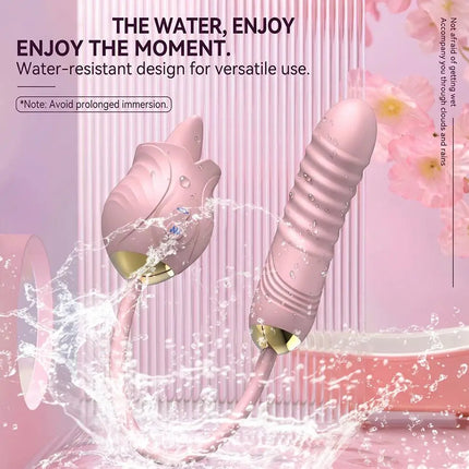 Rose Tongue Licking Vibration Sex Toys Silicone Dildo Vibrator for Women 3in1 G Spot Stimulate Anal Vibrators Adult Sex Toys