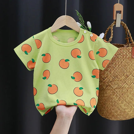 2025 Cotton Children Top For Summer 0-4Y Baby Clothes Cartoon Bears Graphic T Shirts Boys Wear Tees Kids Girls Clothes Korean