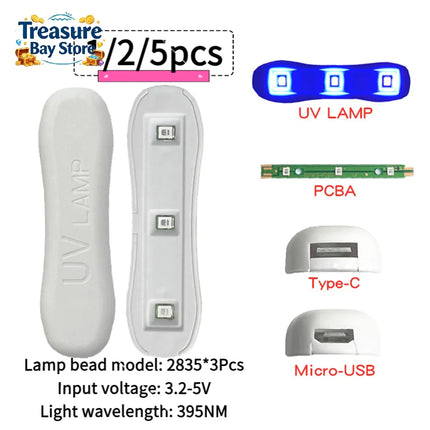 1/2/5pcs Mini UV Curing Lamp Car Glass Crack Repair Resin Glue Light Tool Windshield Maintenance