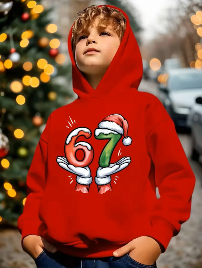 Funny Six Seven 6 7 Meme Hoodie for Kids Chaotic Humor Y2k Game Saying Tee Christmas Gift Boys Tops Fashion Children's Clothing